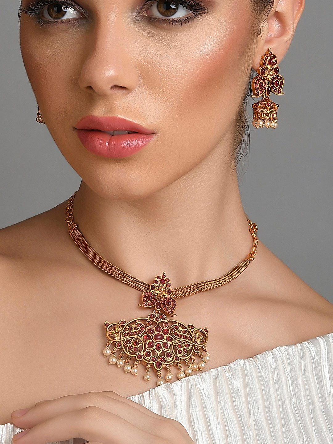 Temple jewellery set price best sale