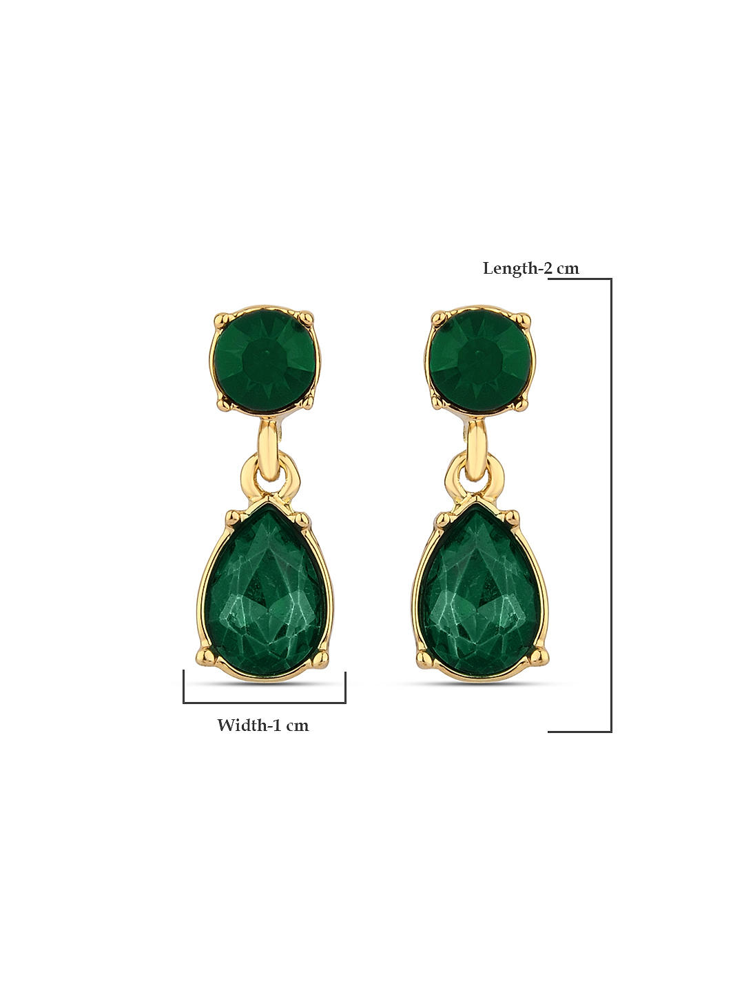 Green gem drop earrings best sale