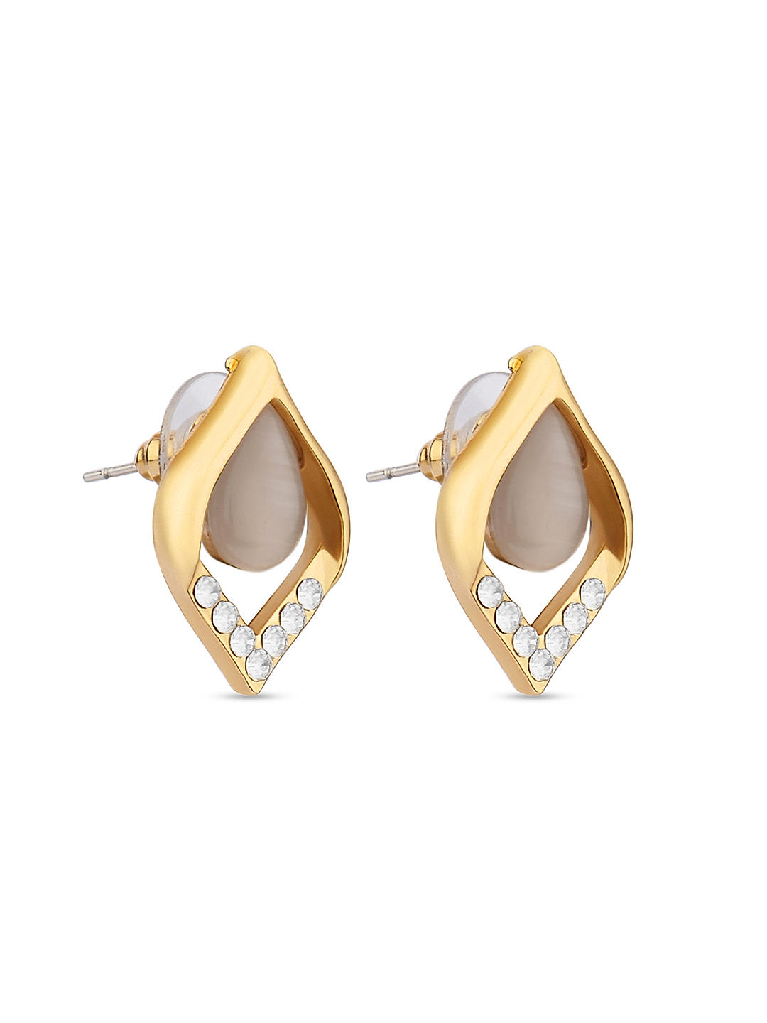 Gold ear tops with stones deals