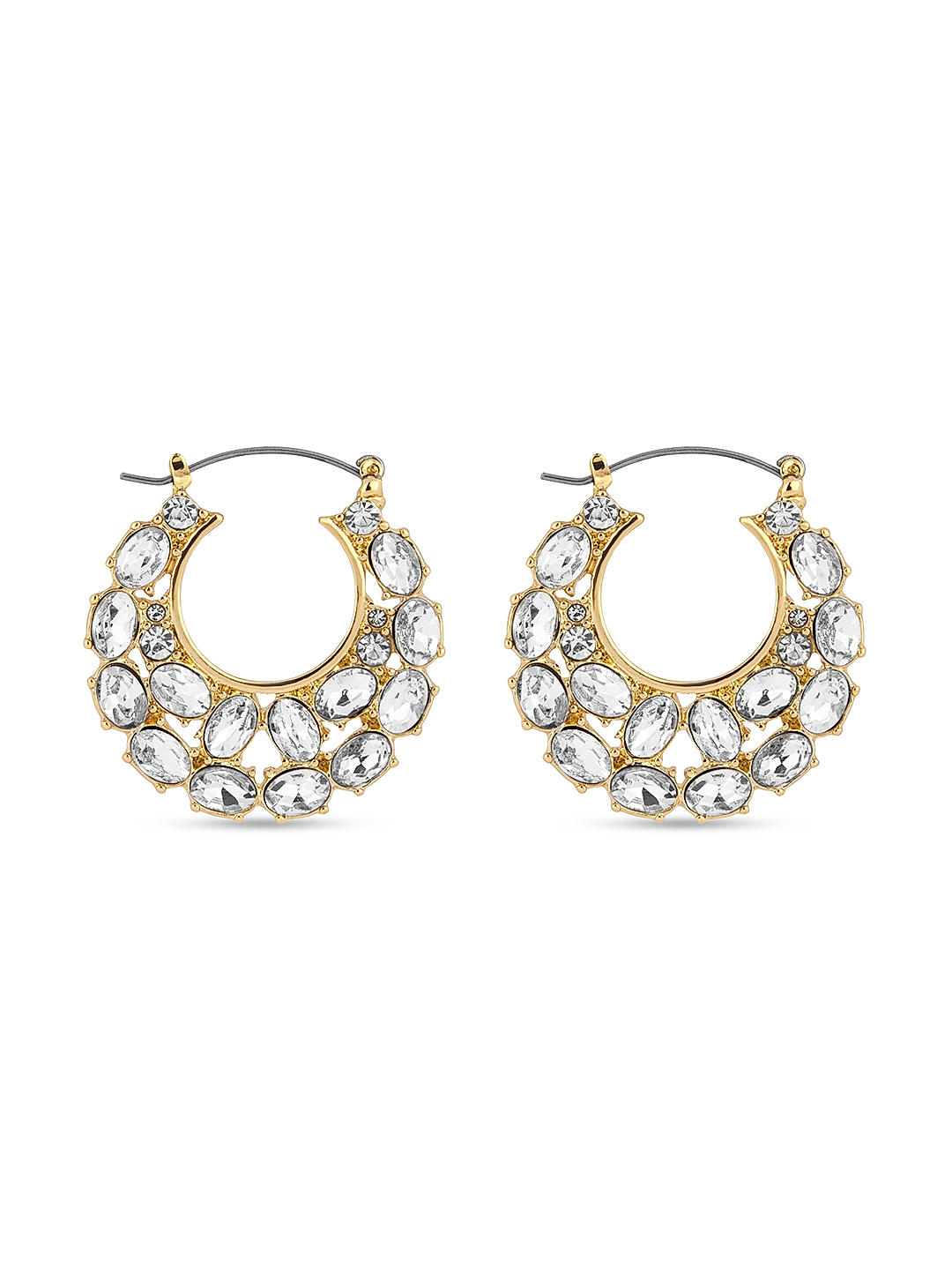 Stone hoop earrings sale