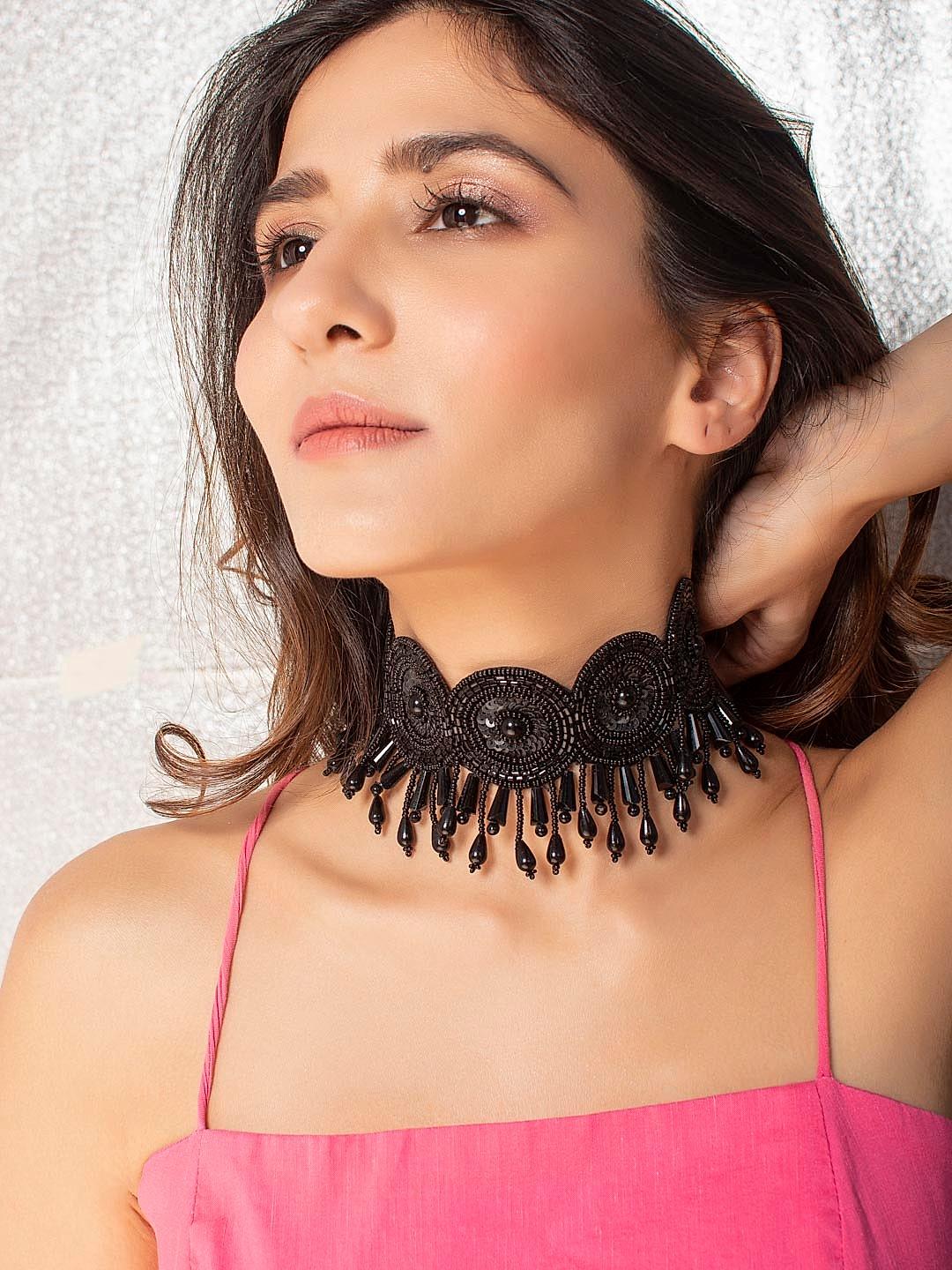 Womens black choker on sale