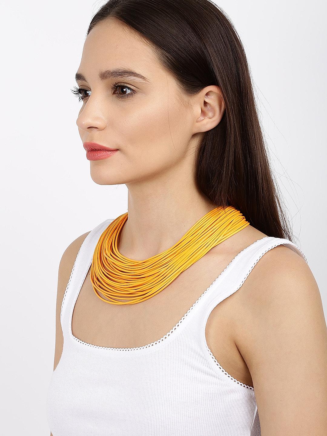 Mustard yellow necklace hot sale