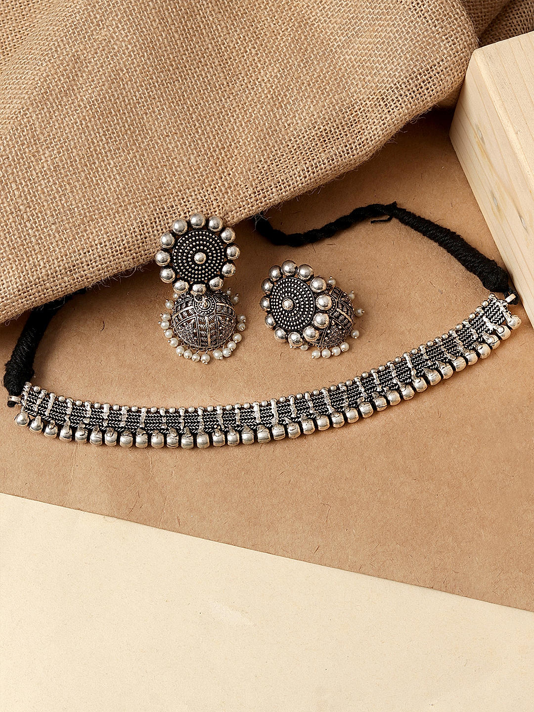 Oxidised choker online on sale