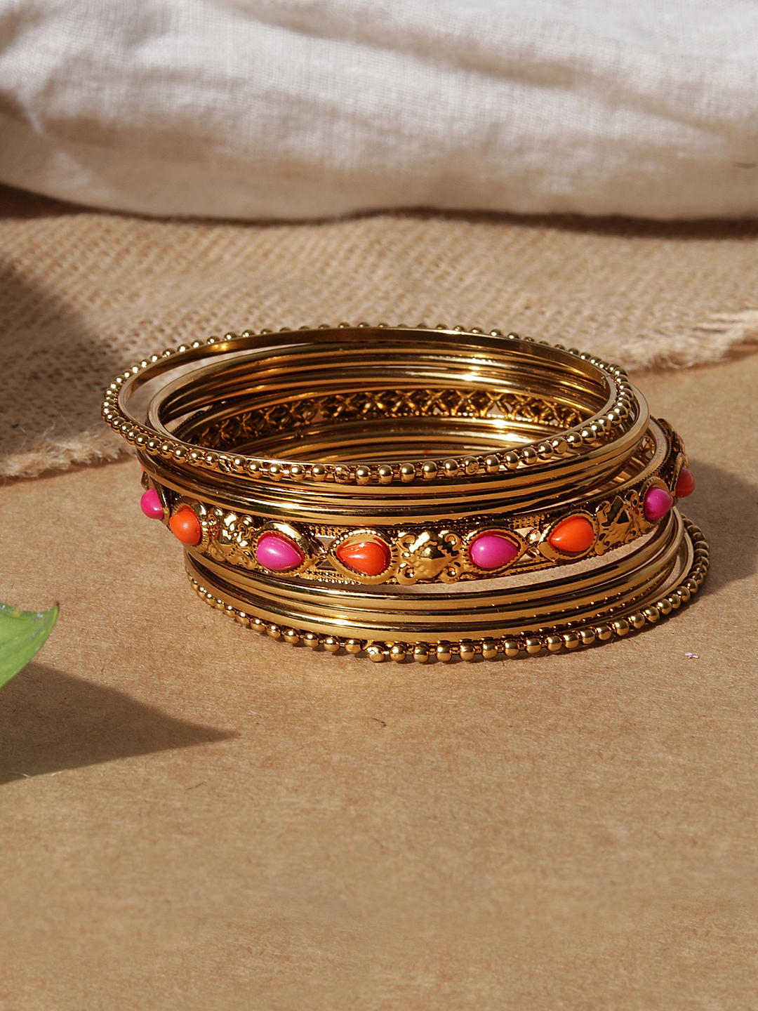 Orange bangles set on sale