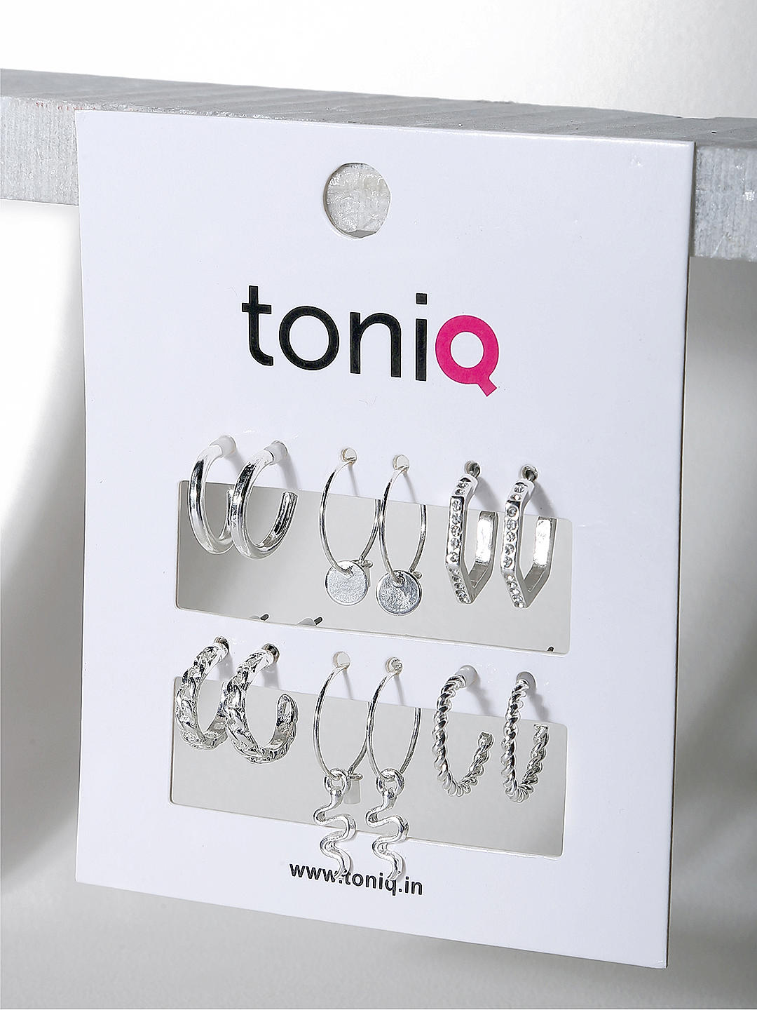 Silver hoop set top