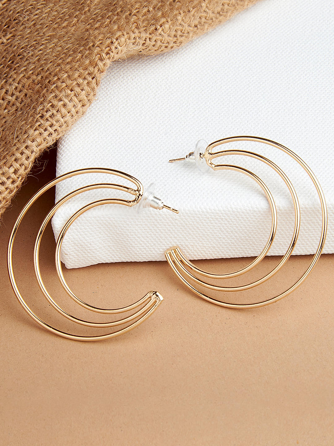Gold layered earrings store