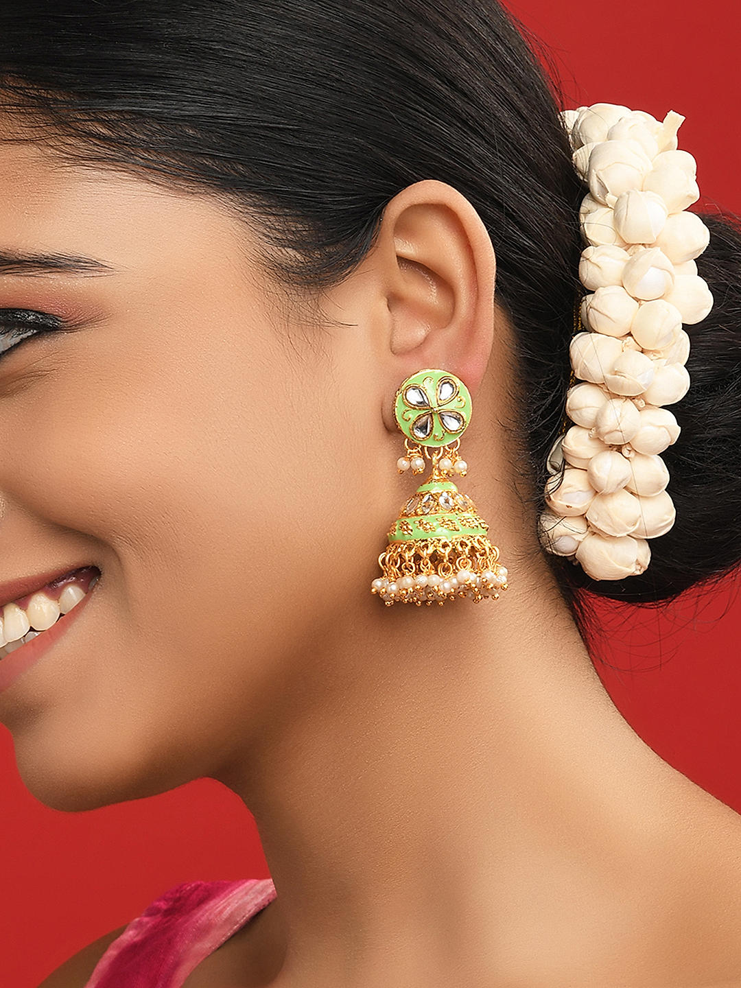 Enamel jhumka sale