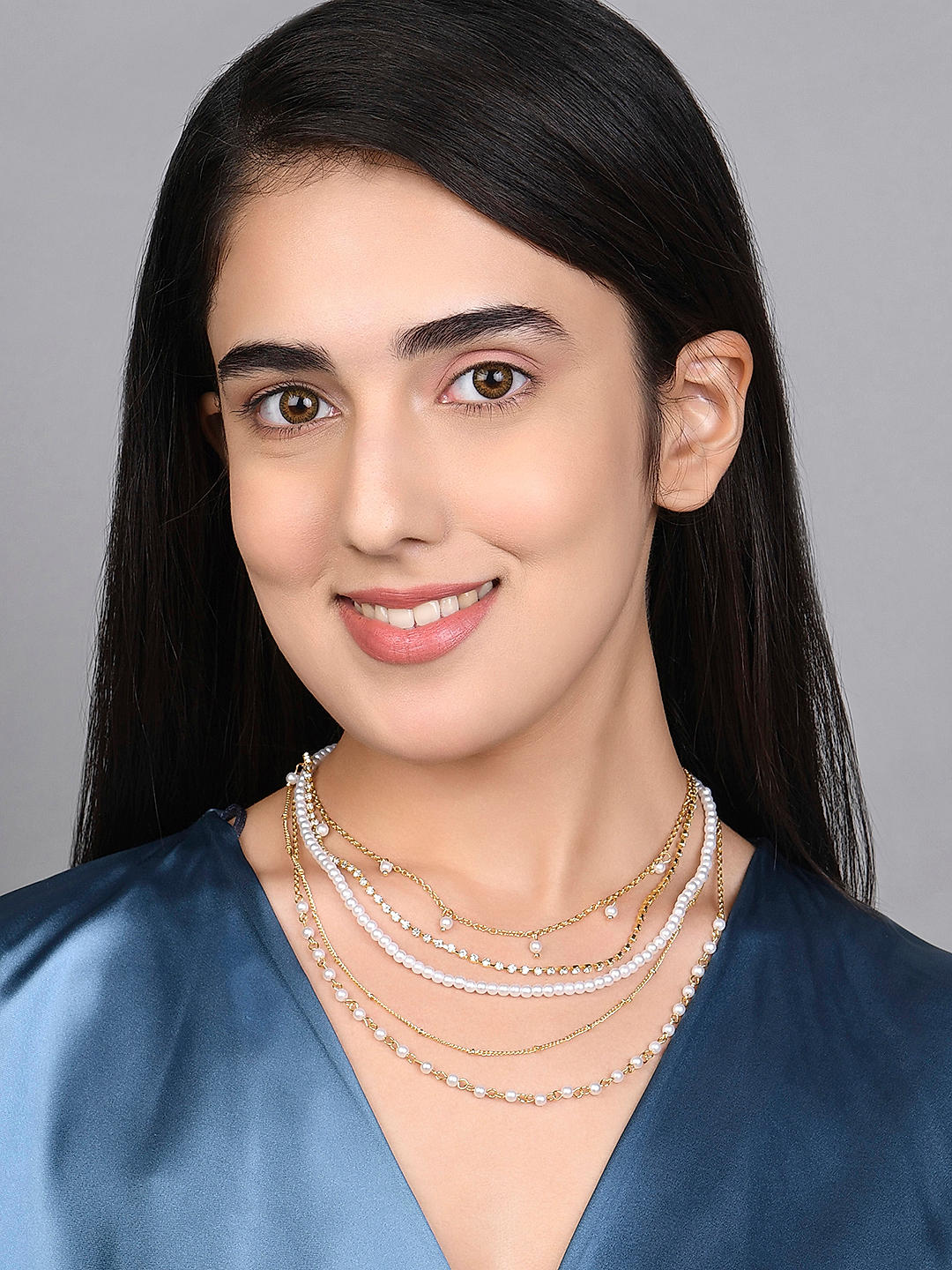 Stone studded necklace on sale