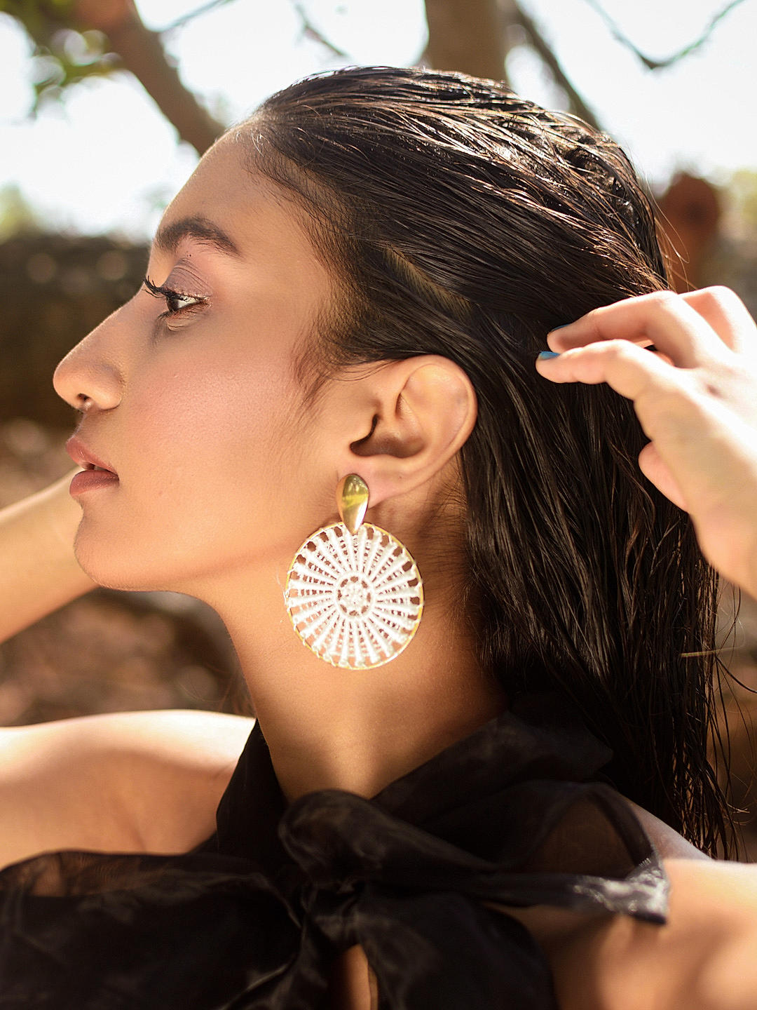 White boho earrings outlet