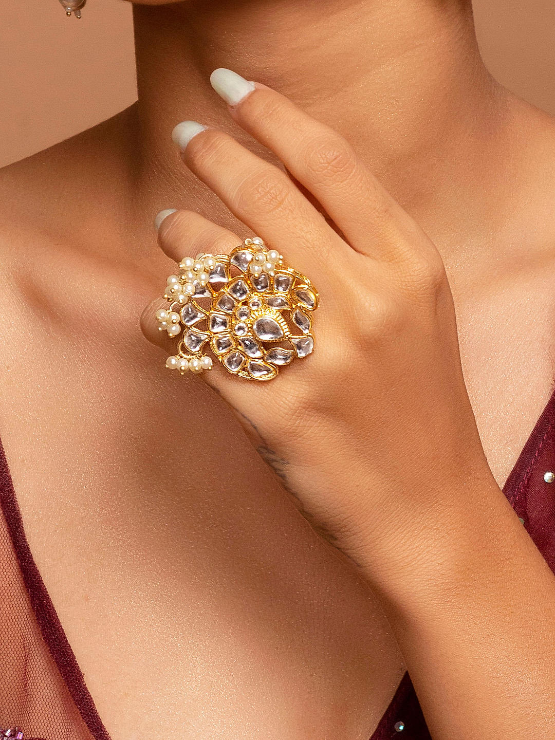 Kundan rings in gold with price sales
