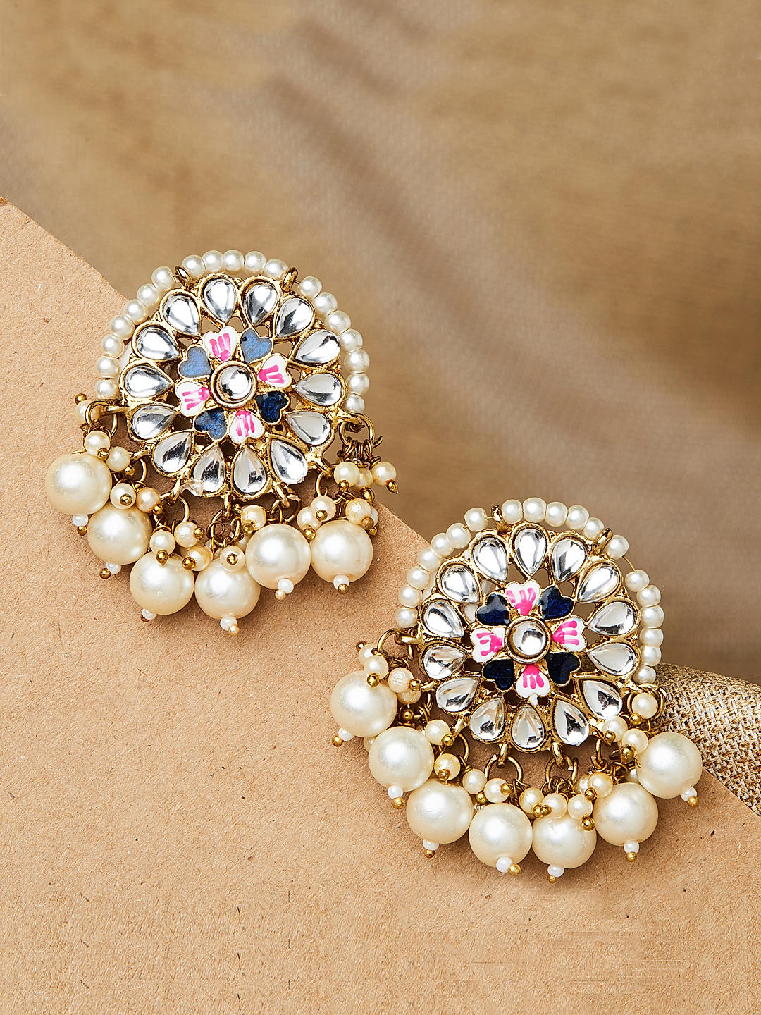Kundan stud earrings online clearance