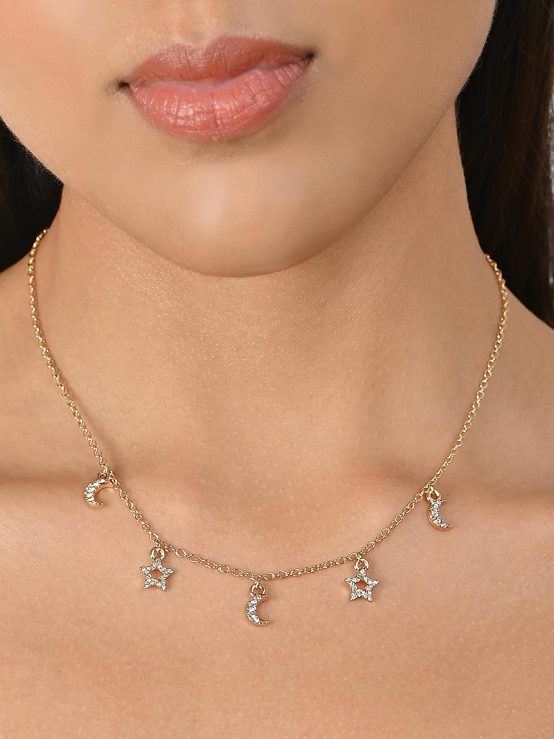 Half moon choker necklace discount