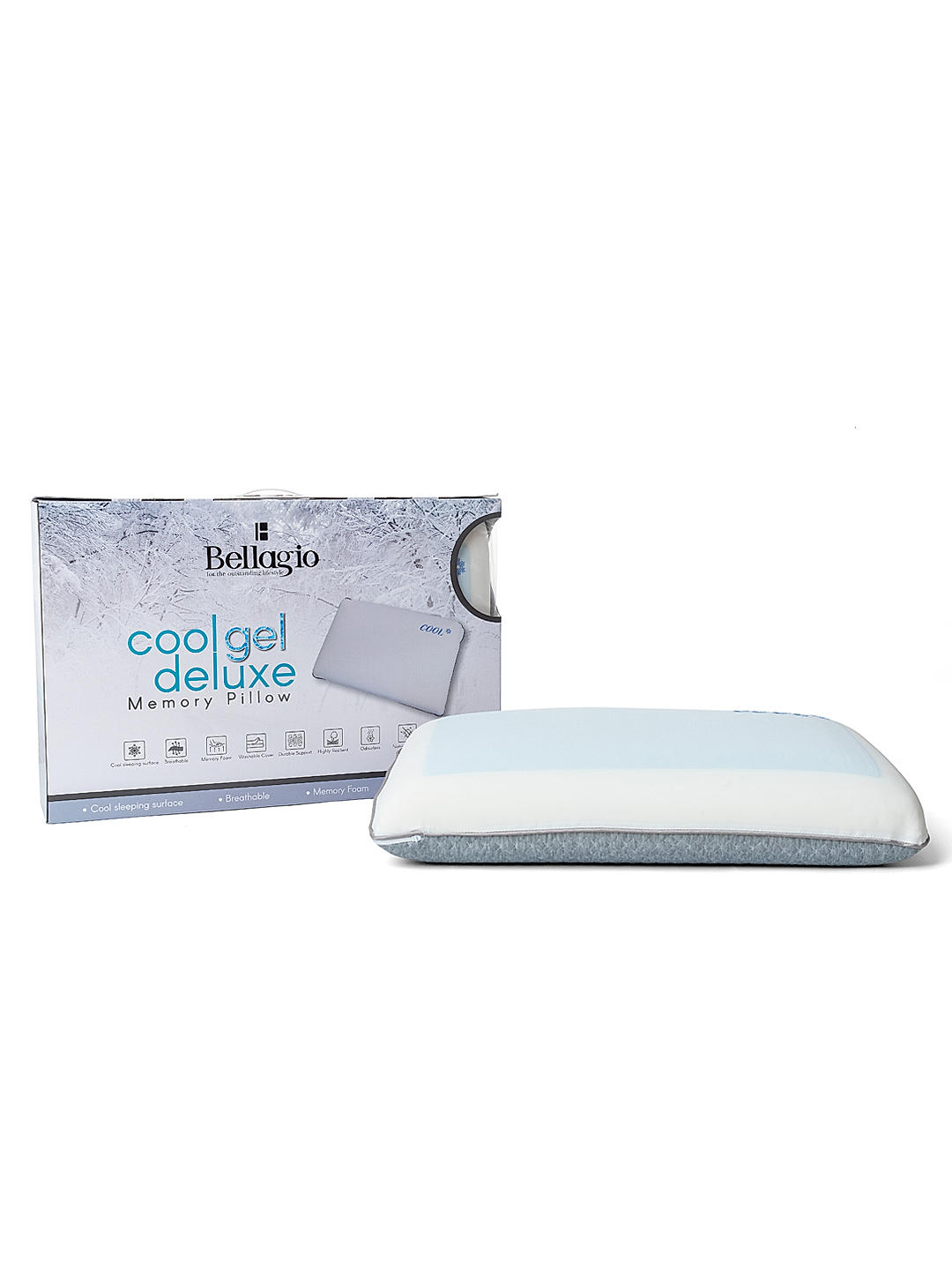 Buy Our Bellagio Cool Gel Memory pillow soft and comfortable hydro cool gel layer help to cool down you body temperature Get ready to drift off into dreamland with our luxurious pillows