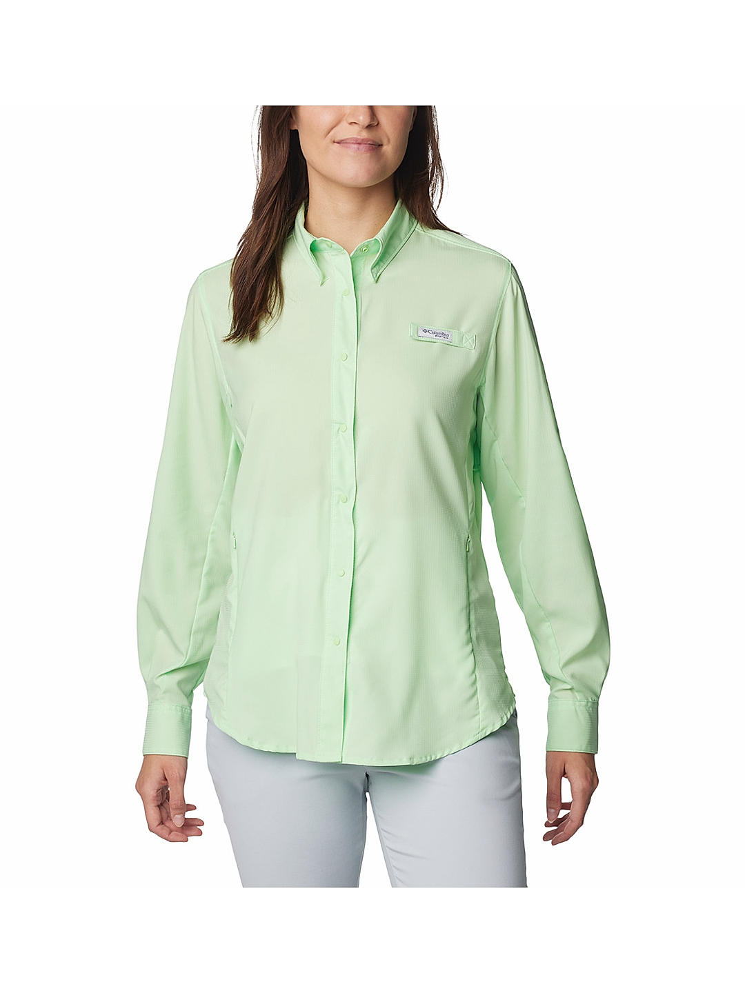 Columbia Women Green Tamiami II Long Sleeve Shirt