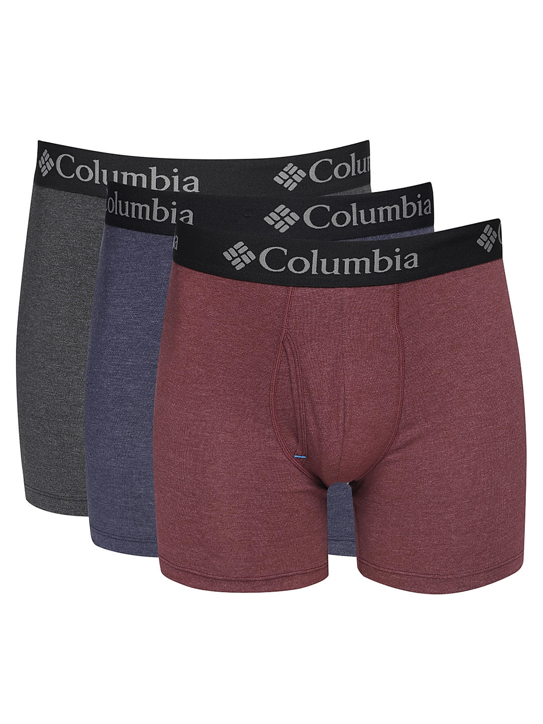 Columbia Men Multi Performance Cotton / Stretch Boxer Briefs Packe of 3