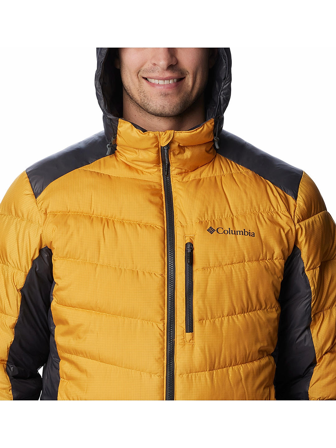 Yellow hooded best sale jacket men's