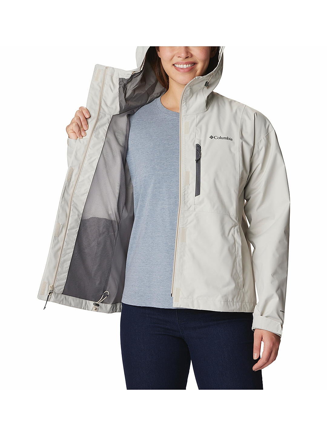 Gray columbia cheap rain jacket womens