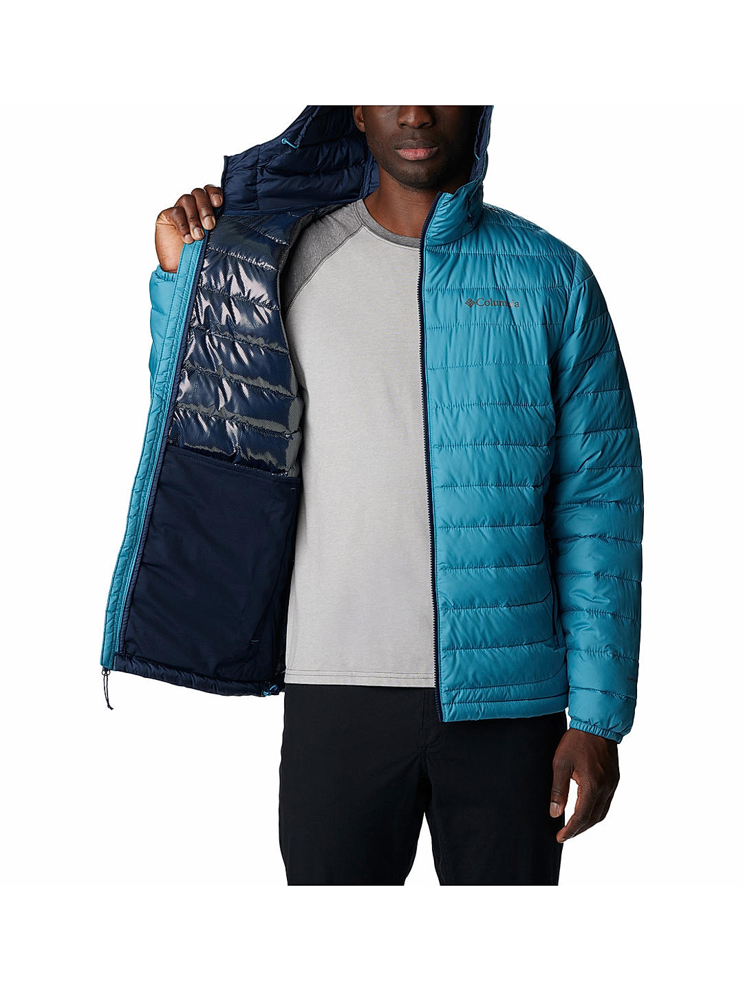 Columbia men's powder online lite hooded insulated jacket