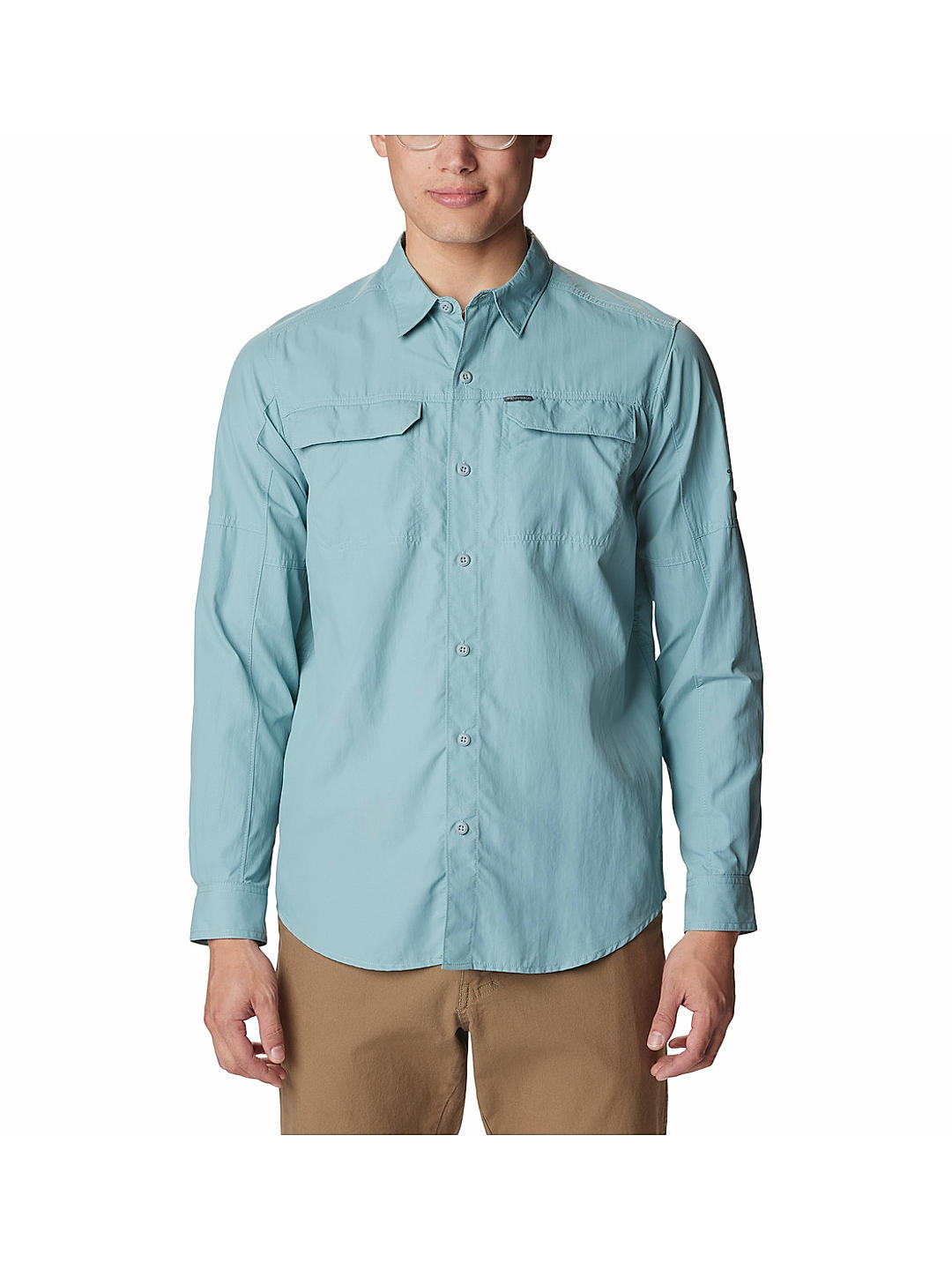 Columbia Men Blue Silver Ridge 2.0 Long Sleeve Shirt (Sun Protection)
