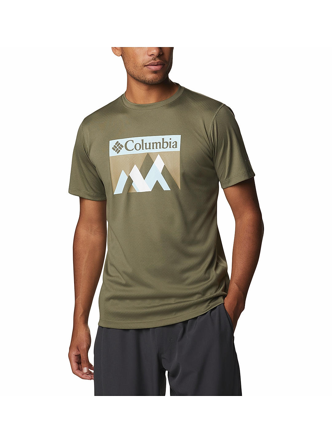 Columbia Men Green Zero Rules Short Sleeve Graphic T-Shirt