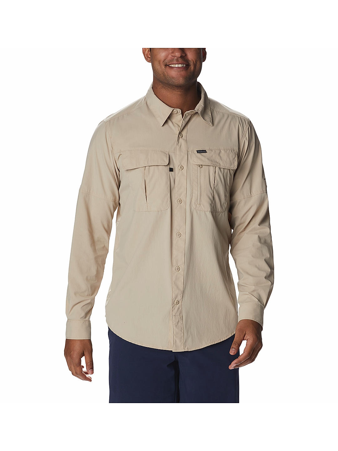 Columbia Men Beige Newton Ridge II Long Sleeve Shirt