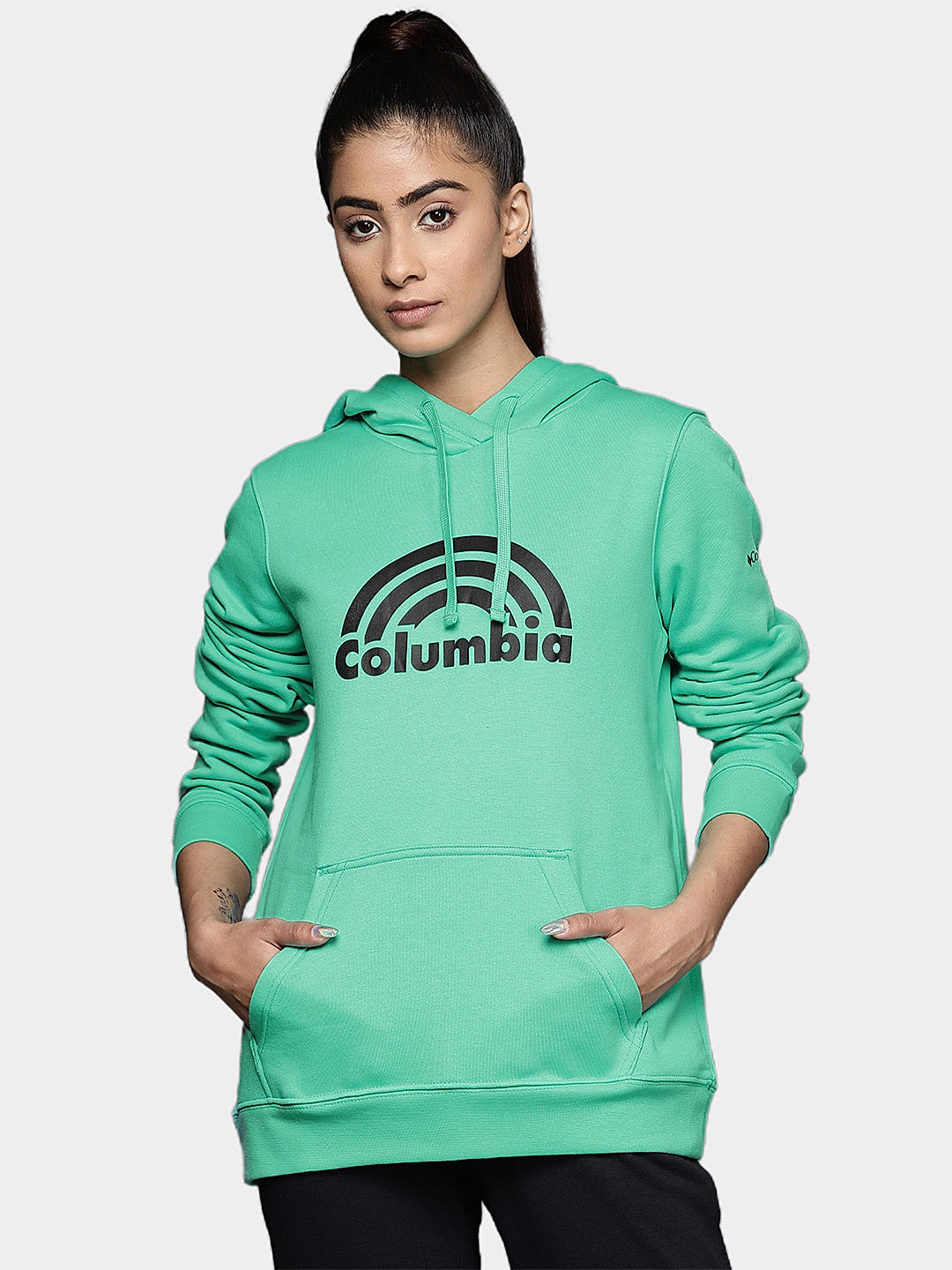 Columbia Women Green Trek Graphic Hoodie