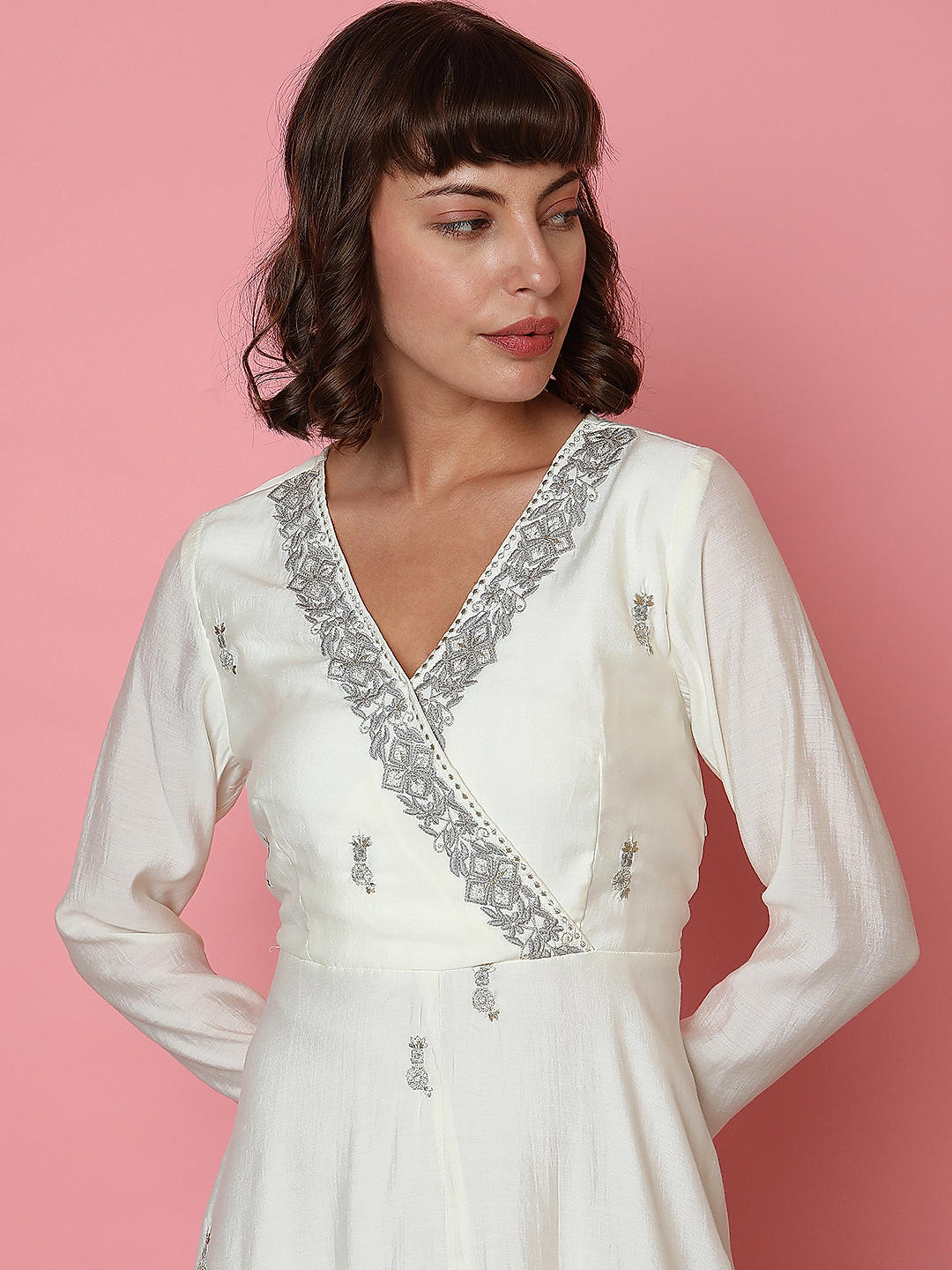 Buy - Go around off white dress | Elan Store