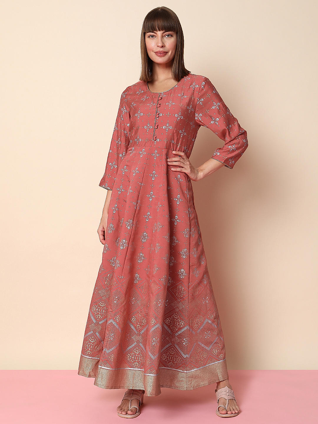 Peach hotsell ethnic dress