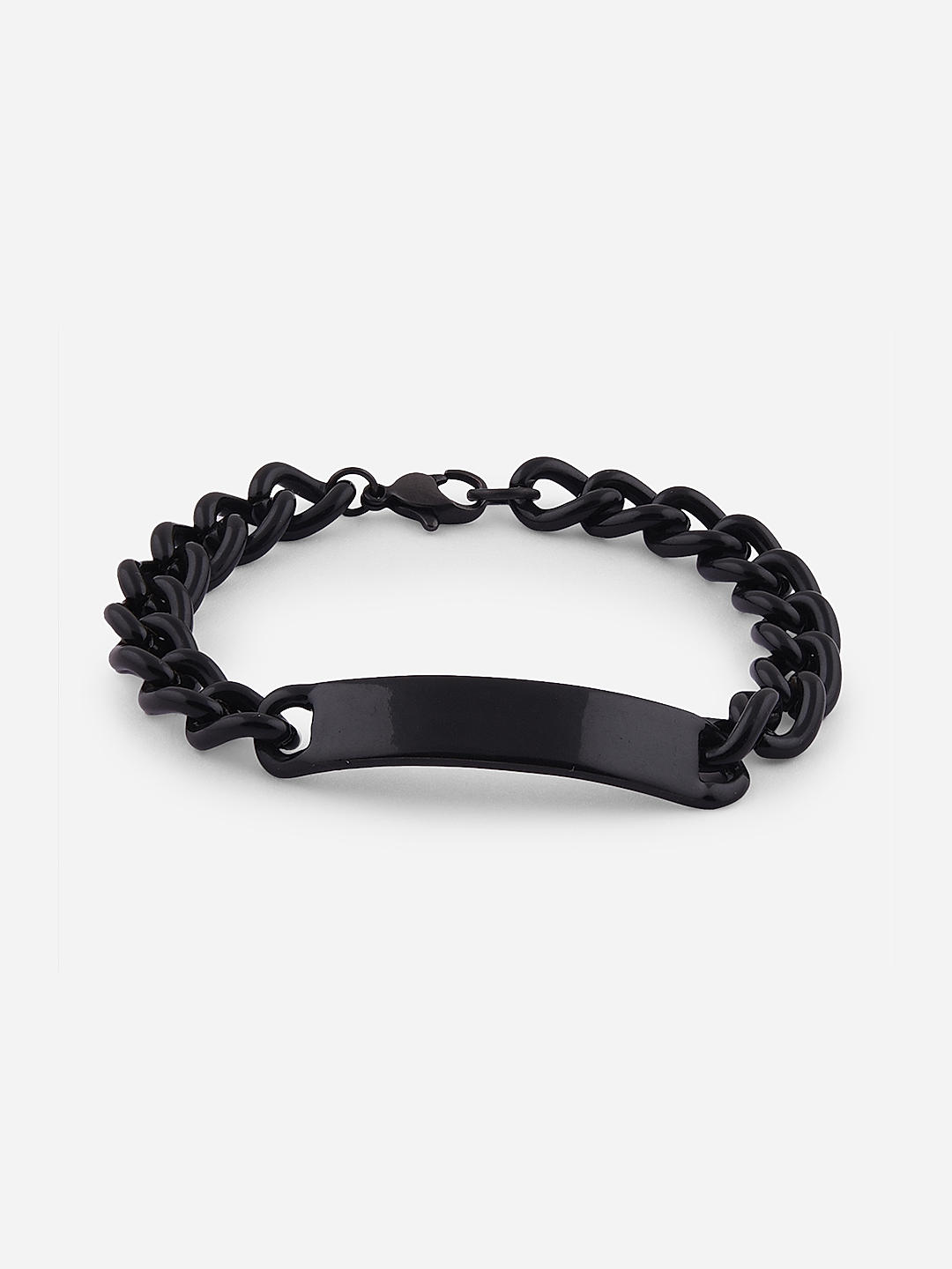 Buy Peora 316L Stainless Steel Sleek Matte Black ID Bracelet for Men Boys  (PX6SB03) Online