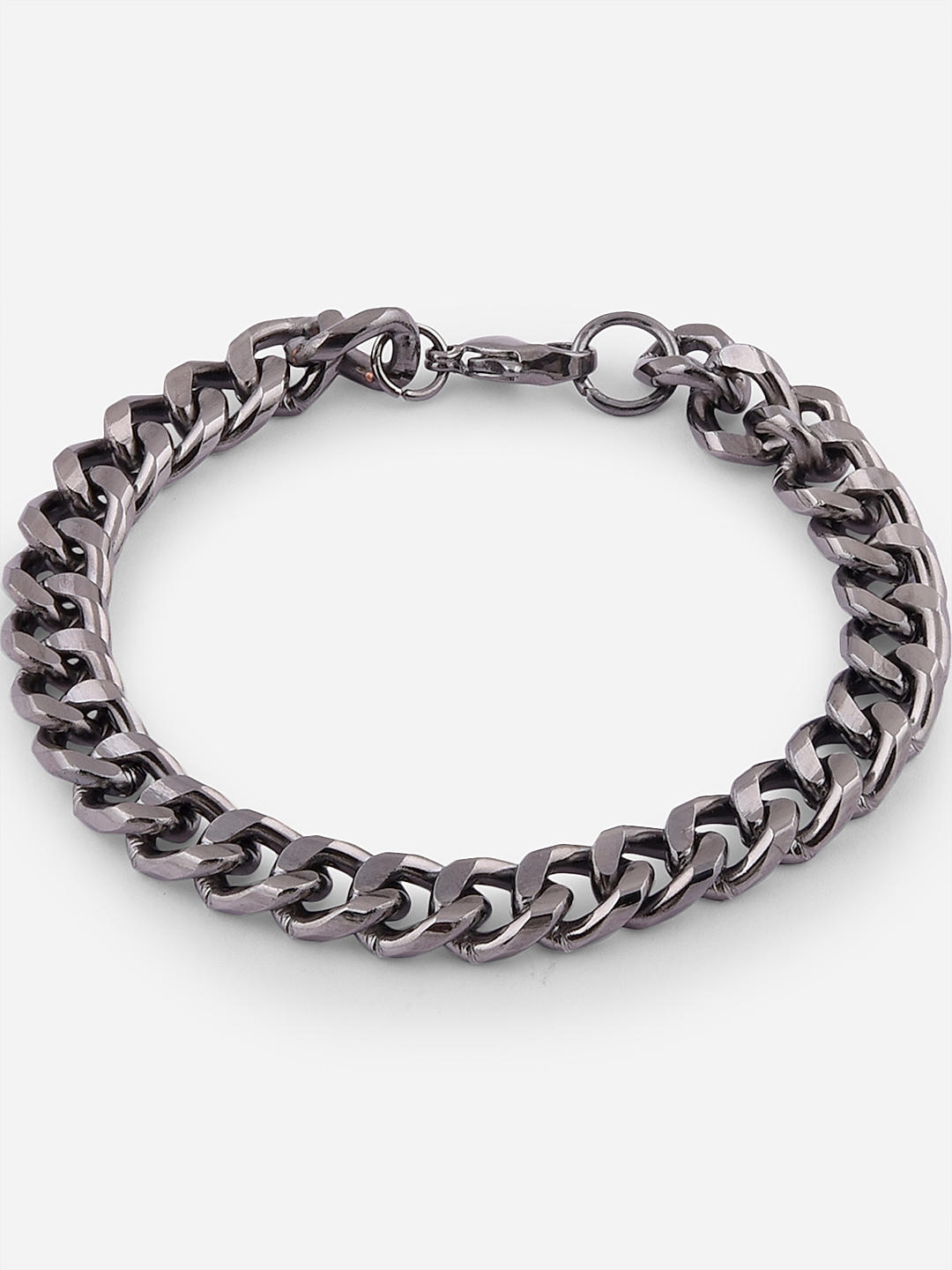 Planch Women Chunky Link Silver Bracelet: White Gold Plated India | Ubuy