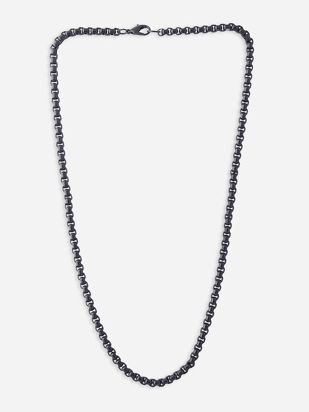 Stylish 3D Black Cuboid Pendant Chain For Men / Boys Black Pendant With  Black Chain Stainless Steel (