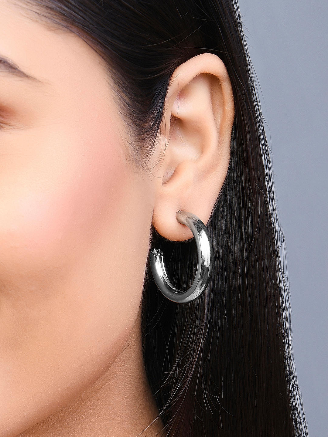 Amazon.com: Thin Medium Sterling Silver Hoop Earrings for Women,  Lightweight Minimal Everyday Earrings 1.5 Inch