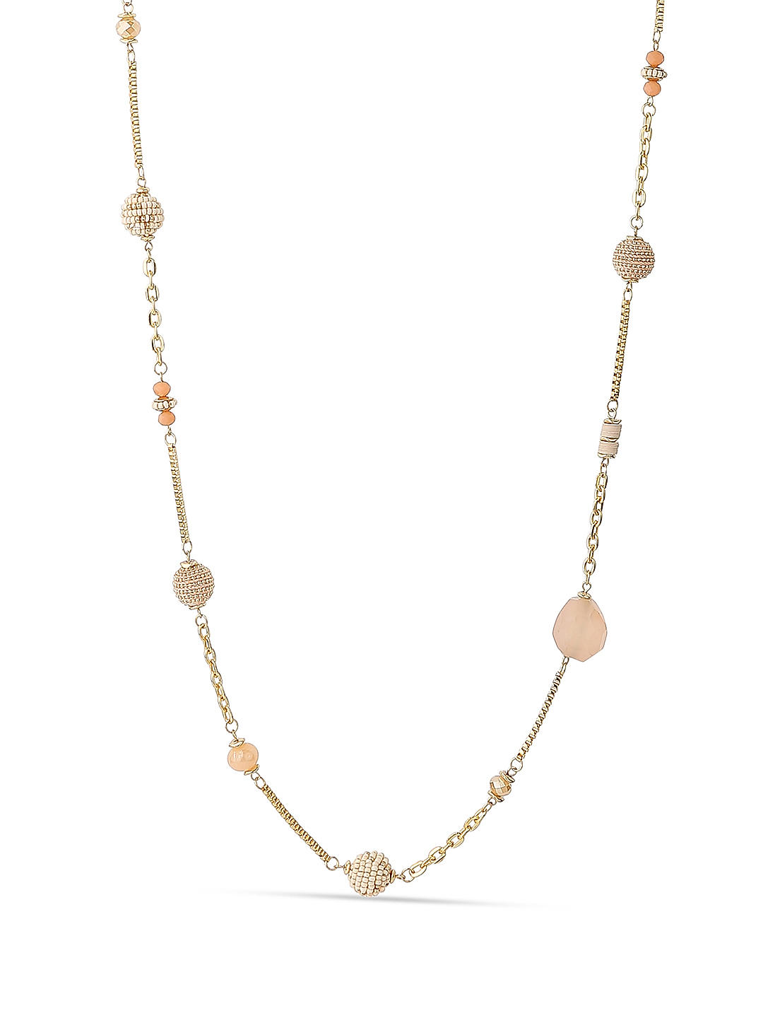 Pink Beaded Necklace In Multi Layered 437JW46