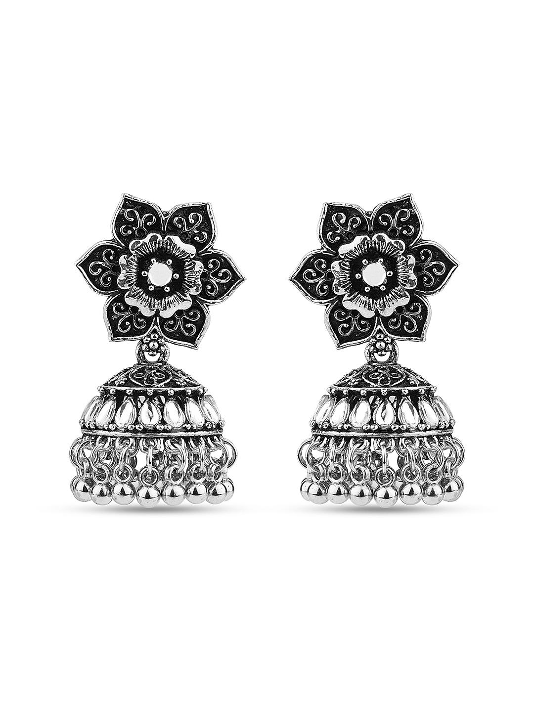 Maple Leaf - Silver Oxidised Earrings – Craft Store of India