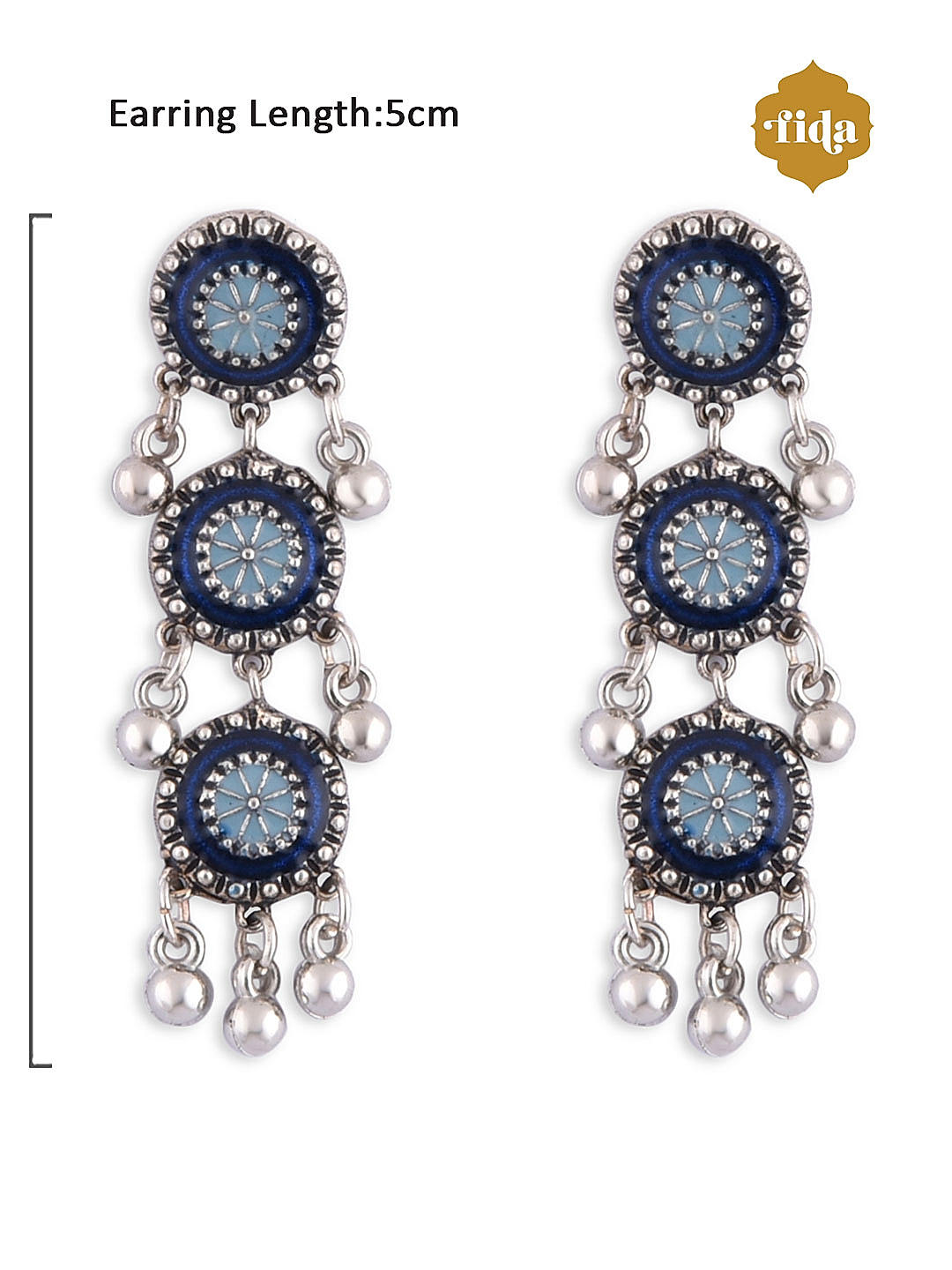 Navy Blue Hex Earrings - Chicas Flores Boutique
