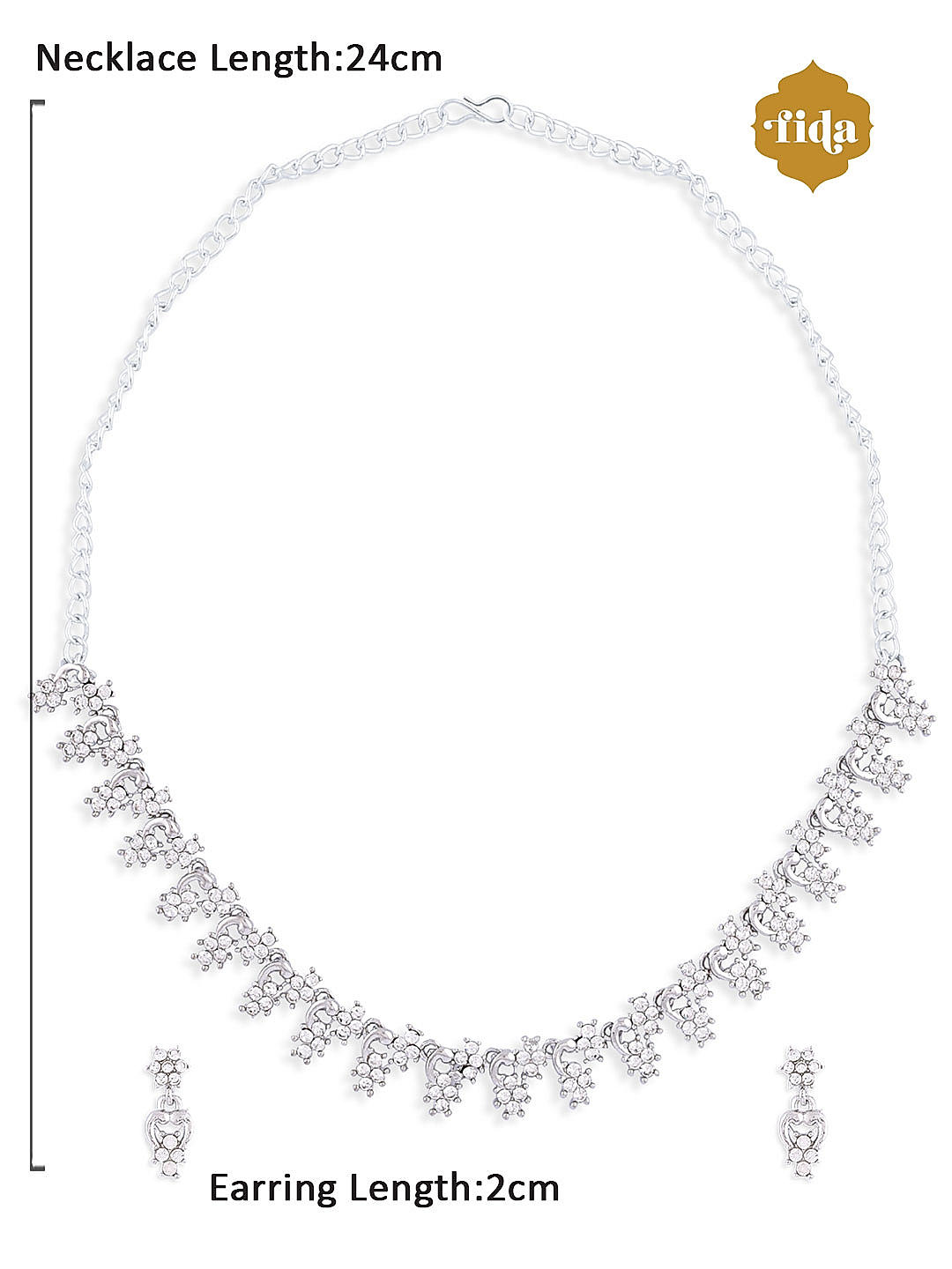 Diamante Jewelry Set | Modern Crystal Necklace Set Online – Curio Cottage