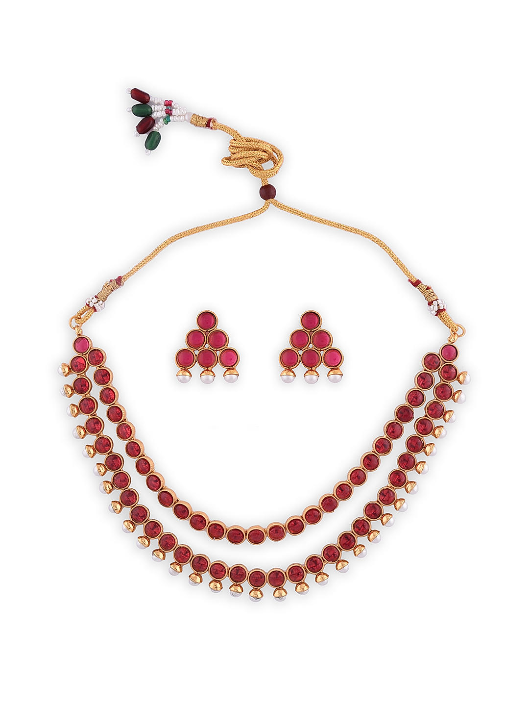 Ruby hot sale beads set