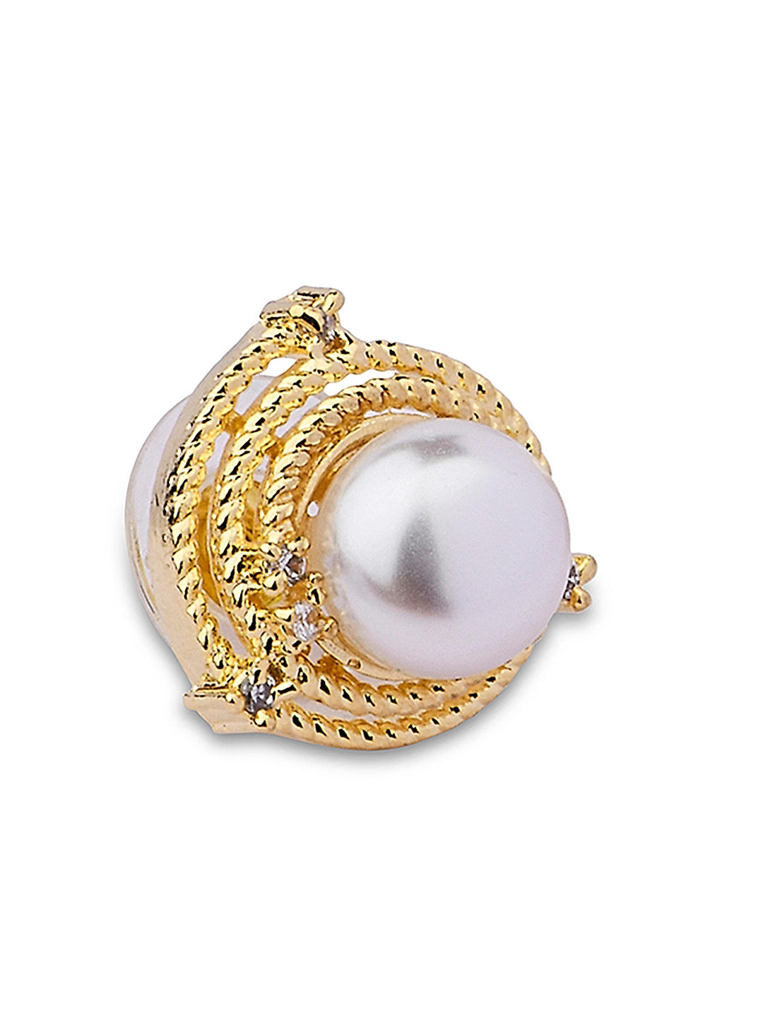 Designer kundan stone bridal dangler pearl stone earrings studs -  SHREEVARAM - 3460222