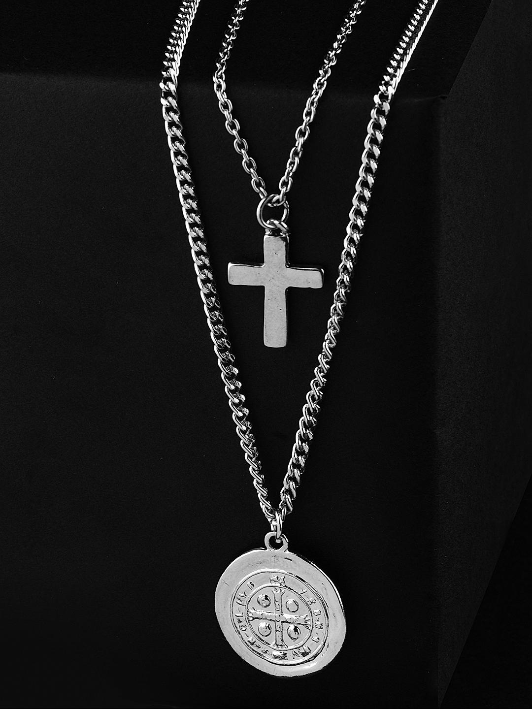 INSEA Classic Cross Necklace for Men Boy Silver Black Gold India | Ubuy