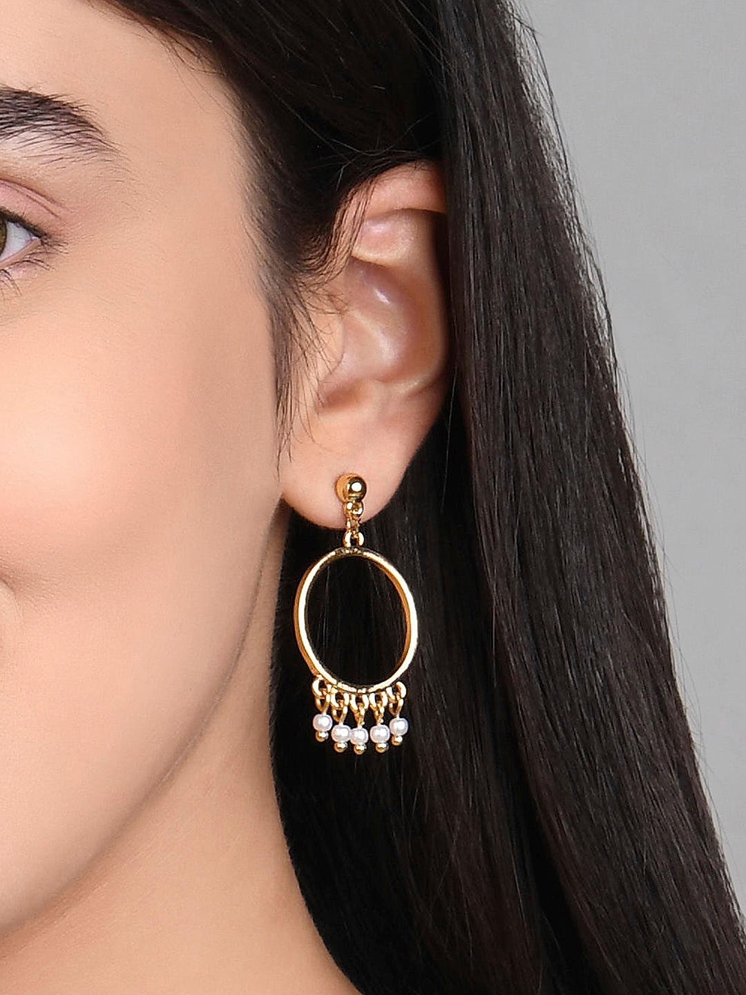 Kairangi Earrings for Women and Girls Fashion White Pearl Hoops Set –  YellowChimes