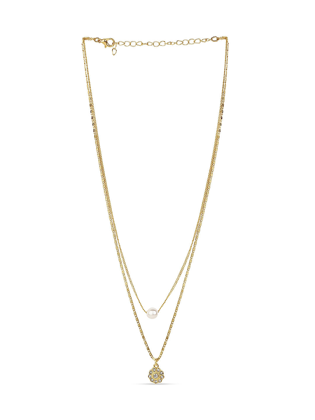 Buy PRETTY WOMEN Womens Gold Plated Layered Chain Necklace | Shoppers Stop