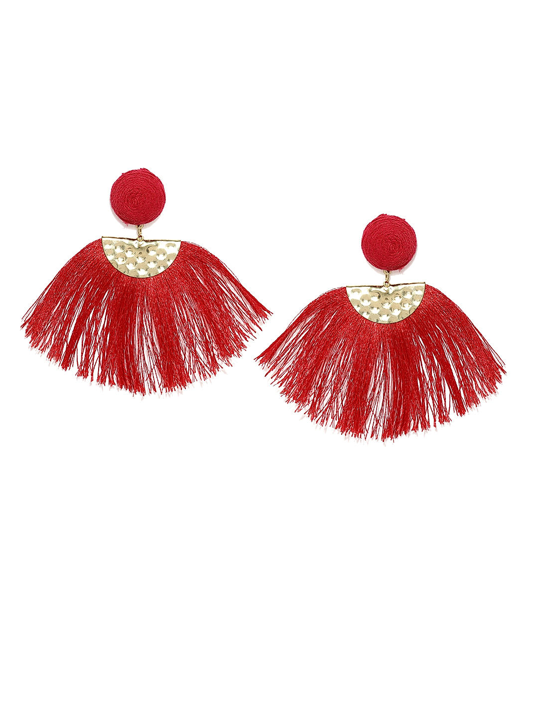 Wood earrings, w/pom pom, lightweight, black, cream, red | eBay