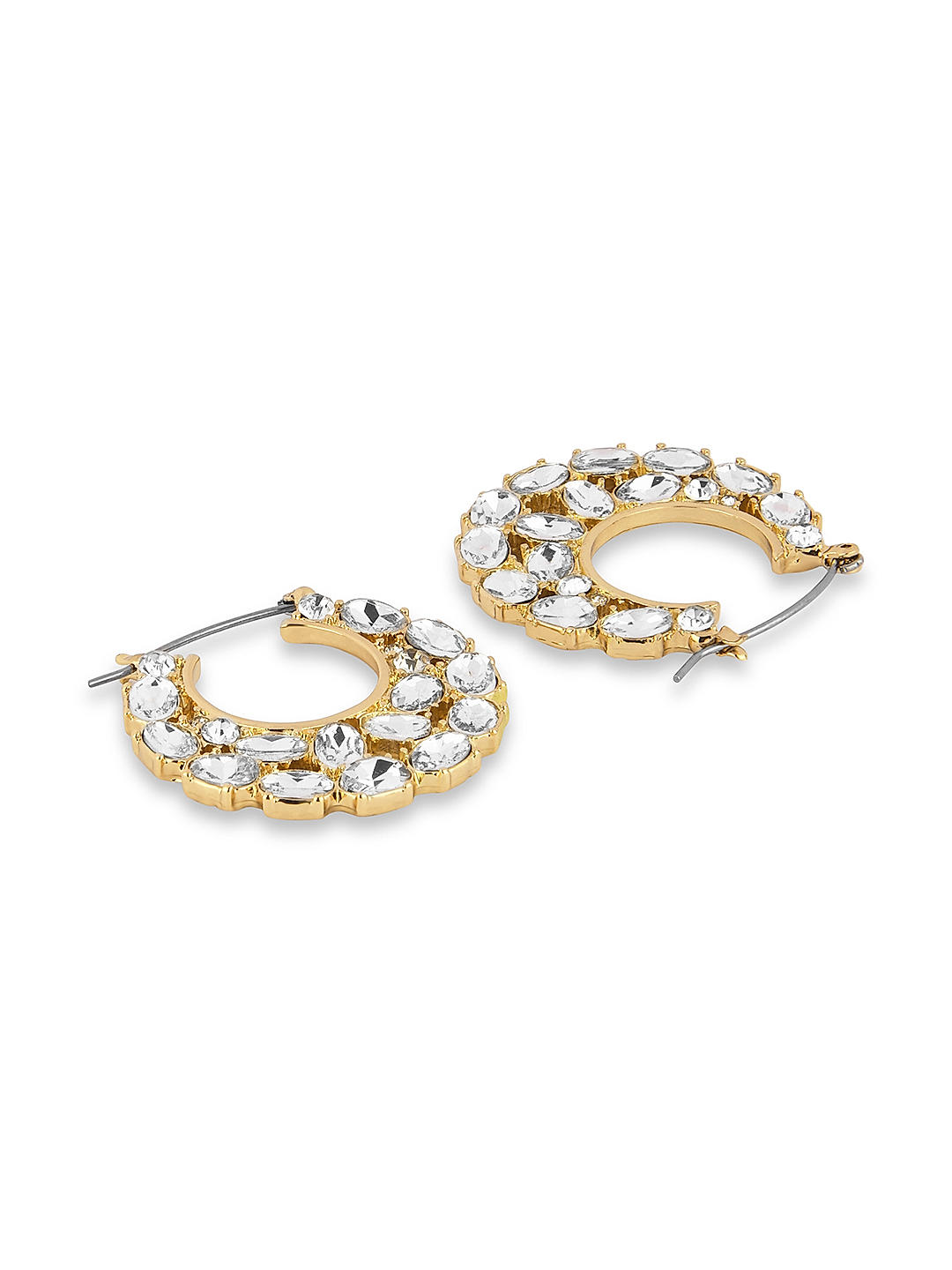 Buy Bindhani Women's Blue Stone Earrings With White Pearls