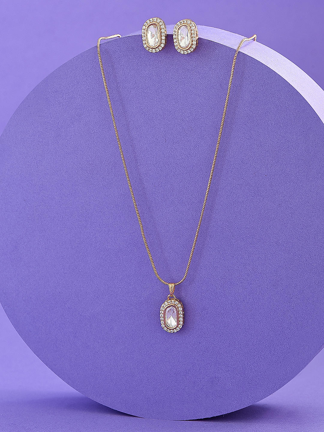 Purple Jewelry Sets Women Big Stone | Purple Stone Necklace Earrings Set -  Purple - Aliexpress