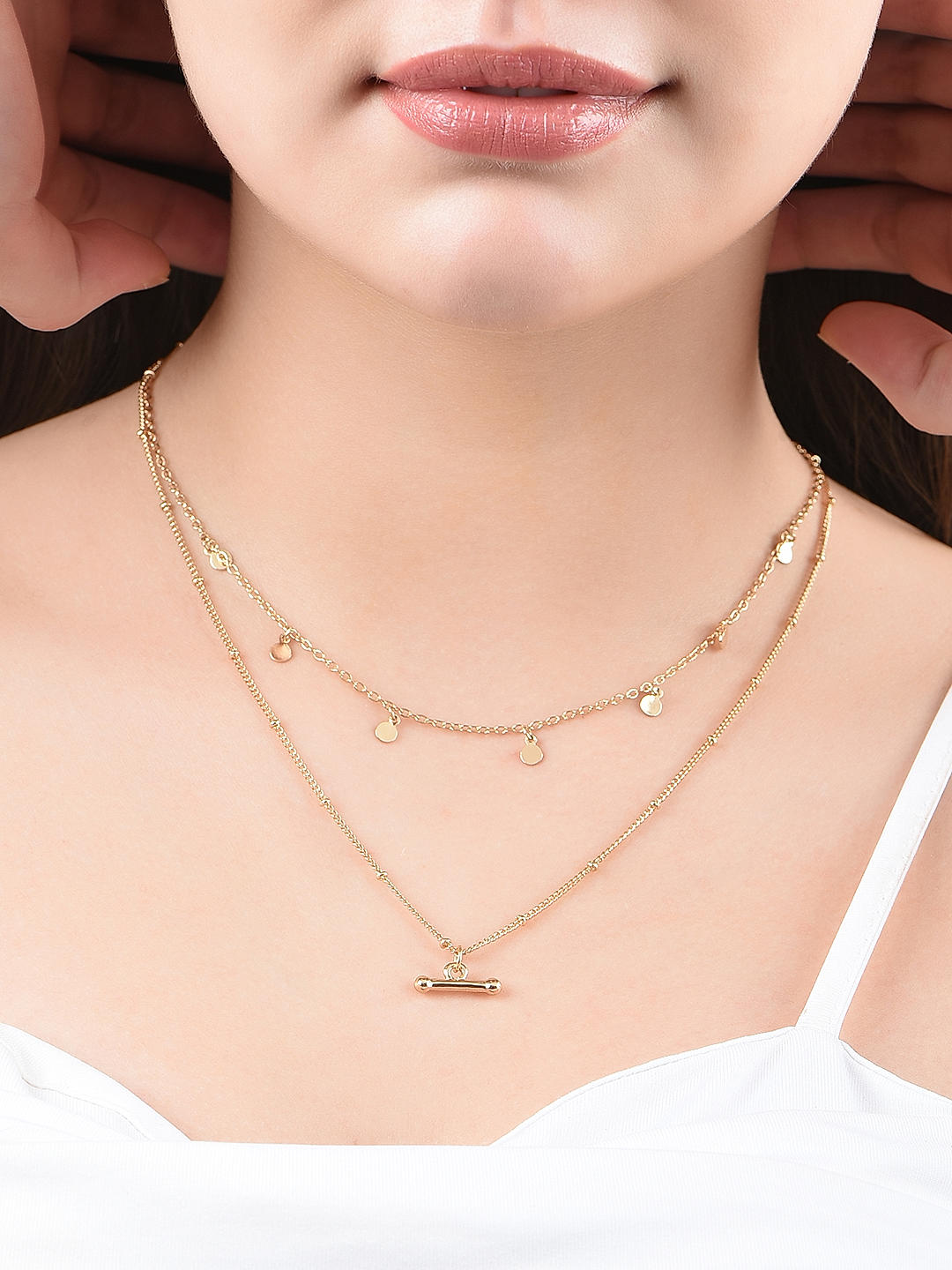 Amazon.com: 14K Gold filled 3 Layer Choker Chain Necklace - Designer  Handmade Delicate Short Necklace Comes With Three Layers 13 + 3 inches :  Handmade Products
