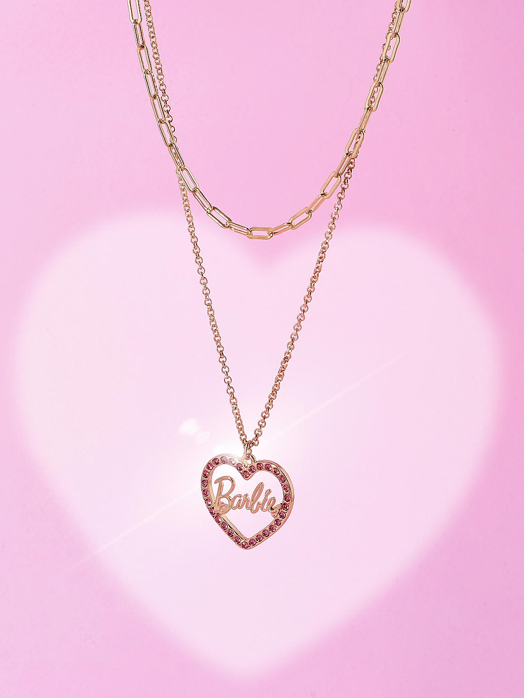 Barbie The Movie Layered Heart Necklace - 991081676208 BarbiePedia