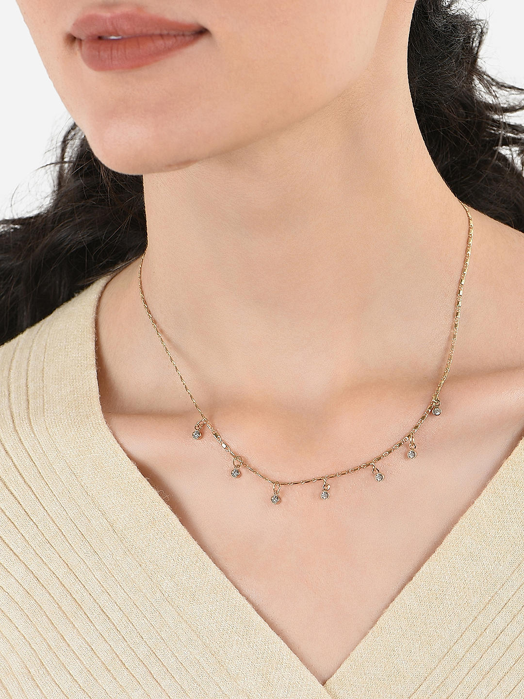 Izoa Fate Charm Choker Necklace Gold - Shop Online Jewellery