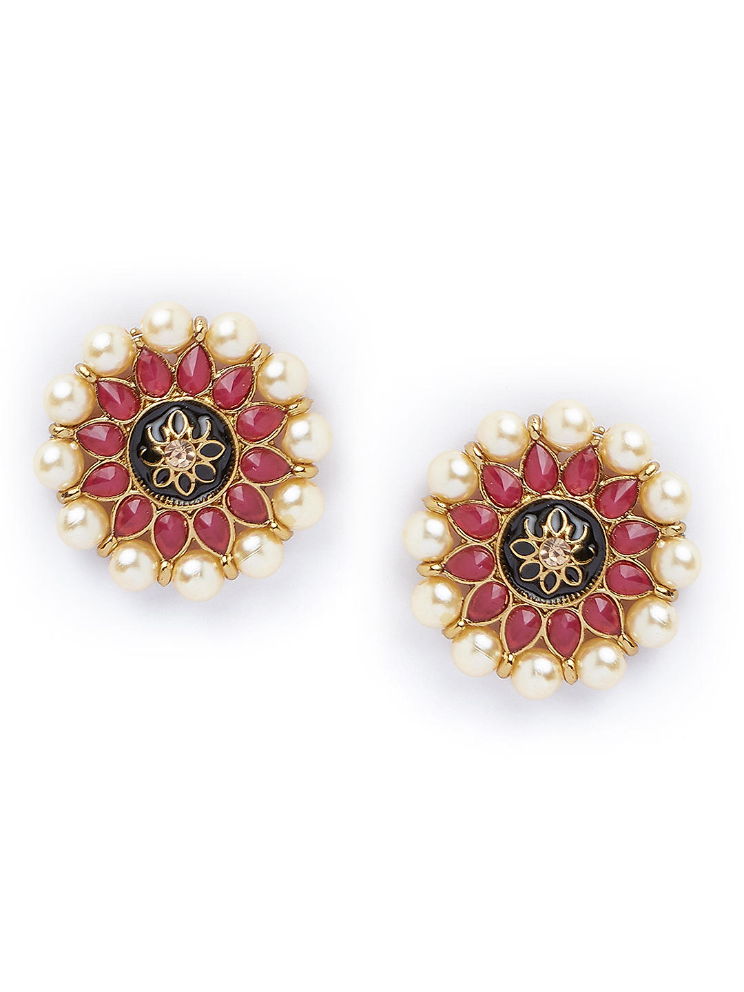 Framed Round Ruby Stud Earrings, 14K Yellow Gold | Gemstone Jewelry Stores  Long Island – Fortunoff Fine Jewelry