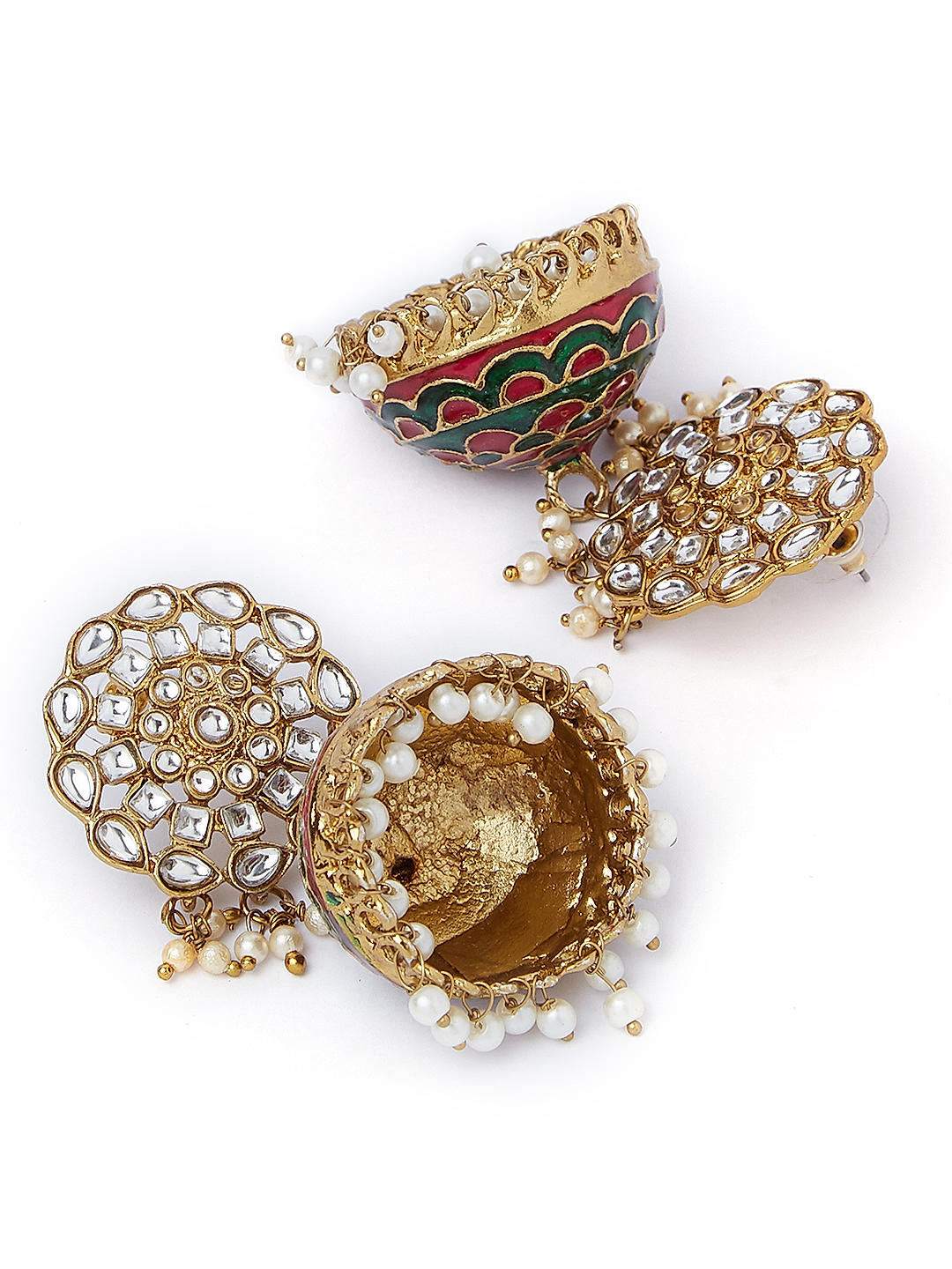 Indian Kundan Jhumka Earrings Jewelry Set, Pearls Designer Jhumki Gold  Toned Earrings, Bollywood Earrings, Handmade Earrings Bridal Earring - Etsy