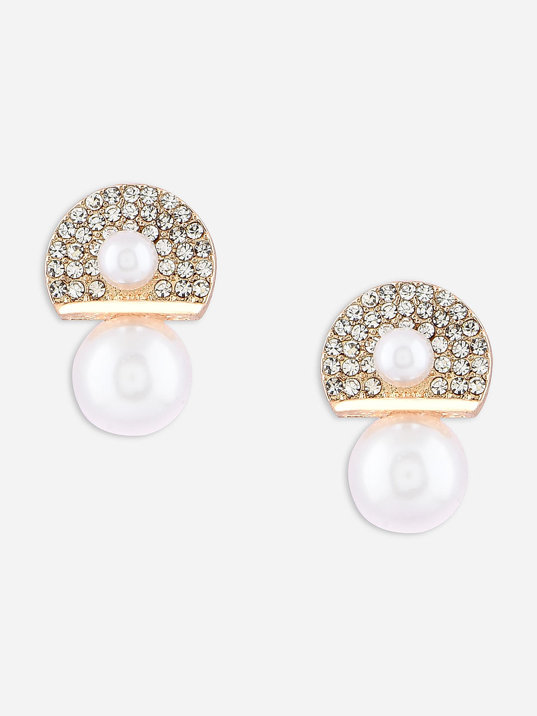 Buy 18K yellow gold pearl earrings - Stud earrings - 8mm pearl small studs  online at aStudio1980.com